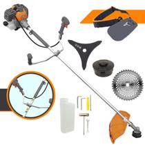 Roçadeira Multifuncional À Gasolina Tekna RL430P 43cc 2T 1,7HP Alta Rotação Com 3 Opções de Corte Carretel Nylon + Faca 3 Pontas + Faca 40 Dentes