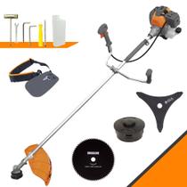 Roçadeira Multifuncional À Gasolina Tekna RL520-P 52cc 2HP Motor 2T Alta Rotação Com Carretel de Nylon + Faca 3 Pontas + Faca 80 Dentes 255mm