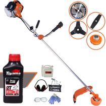 Roçadeira Multifuncional À Gasolina Terra GR520XP 52cc 2,5HP 6.500rpm Cortador de Grama 4 Em 1 Com Carretel de Nylon + Lâmina Facão, Lâmina 3 Pontas, Lâmina 40 Dentes de Vídea + ÓLEO TOYAMA 2T + EPI Roçadeira Multifuncional À Gasolina Terra GR520XP 52cc 2,5HP 6.500rpm Cortador de Grama 4 Em 1 Com Carretel de Nylon + Lâmina Facão, Lâmina 3 Pontas, Lâmina 40 Dentes de Vídea + ÓLEO TOYAMA 2T + EPI