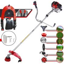 Roçadeira Multifuncional À Gasolina Toyama RT43-L 2T 43cc 1,7HP 10.000rpm Alta Performance Completa Com Carretel de Nylon e Kit 5 Lâminas de Corte