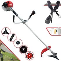 Roçadeira Multifuncional Anmax CG430-P À Gasolina 2 Tempos 43cc 2HP de Potência 9.000rpm Completa Com 5 Opções de Cortes Carretel de Nylon, Faca 2 Pontas, Faca 3 Pontas, Faca 6 Pontas e Faca 80 Dentes