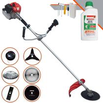 Roçadeira Multifuncional Anmax CG430P À Gasolina 43cc 2HP 9.000rpm + ÓLEO STIHL 2T Com Carretel de Nylon e Lâmina Facão + Lâmina 3 Pontas, Lâmina 40 Dentes, Lâmina 80 Dentes e Escova de Aço 38 Cerdas