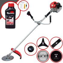 Roçadeira Multifuncional Anmax CG430P-TB À Gasolina 43cc 2HP 9.000rpm Com Carretel de Nylon, Lâmina Facão, Lâmina 3 Pontas, Lâmina 40 Dentes de Vídea, Lâmina 80 Dentes + ÓLEO TOYAMA FG50 2 TEMPOS Roçadeira Multifuncional Anmax CG430P-TB À Gasolina 43cc 2HP 9.000rpm Com Carretel de Nylon, Lâmina Facão, Lâmina 3 Pontas, Lâmina 40 Dentes de Vídea, Lâmina 80 Dentes + ÓLEO TOYAMA FG50 2 TEMPOS