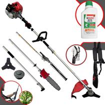 Roçadeira Multifuncional Bipartido 1,8HP Toyama À Gasolina 2T 43cc 1,8HP 9.200rpm Completa Com Carretel Nylon + Faca 3 Pontas e Sabre 10” + ÓLEO STIHL