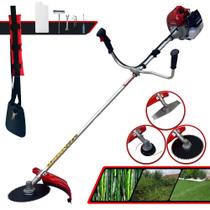 Roçadeira Multifuncional Kawashima BCJ431-L À Gasolina 43cc Motor 2T 1,7HP de Potência 10.000rpm Alta Performance e Potência Completa Com Cabeçote de Nylon + Lâmina 2 Pontas + Lâmina 80 Dentes 255mm