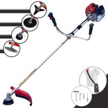Roçadeira Multifuncional Kawashima BCJ431L À Gasolina 43cc Motor 2 Tempos 1,7HP de Potência 10000rpm Roçadeira Lateral Completa Com Carretel Nylon + Lâmina 2 Pontas + Lâmina 3 Pontas + Lâmina Circular