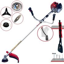 Roçadeira Multifuncional Kawashima BCJ521-L À Gasolina Motor 2T 52cc 2,5HP de Potência 10.000rpm Completa Com Carretel Nylon e Lâmina Facão + EXTRA Lâmina 3 Pontas e Escova de Aço Rotativa 24 Cerdas