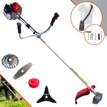 Roçadeira Multifuncional Kawashima BCJ620-L À Gasolina Motor 2T 62cc 3HP de Potência 10.000rpm Completa Com Carretel Nylon e Lâmina Facão + EXTRA Lâmina 3 Pontas e Escova de Aço Rotativa 24 Cerdas
