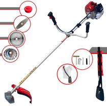 Roçadeira Multifuncional Kawashima BCJ620L À Gasolina Motor 2T 62cc 3HP de Potência 10.000rpm 4 Em 1 Com Carretel de Nylon, Lâmina Facão + EXTRA Lâmina 40 Dentes e Escova de Aço Rotativa 24 Cerdas