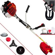 Roçadeira Multifuncional Kawashima KW43L À Gasolina Motor 2T 43cc 1,7HP de Potência 10000rpm Completa Com Carretel Nylon e Lâmina 3 Pontas + EXTRA Lâmina 80 Dentes e Escova de Aço Rotativa 38 Cerdas