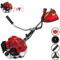 Roçadeira Multifuncional Kawashima KW52L À Gasolina 52cc Motor 2 Tempos 2,5HP de Potência 10.000rpm Roçadeira Lateral Completa Com Carretel Nylon + Lâmina 2 Pontas + Lâmina 3 Pontas + Lâmina Circular