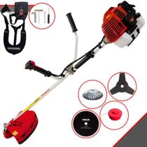 Roçadeira Multifuncional Kawashima KW52L À Gasolina Motor 2T 52cc 2,5HP de Potência 10000rpm Completa Com Carretel Nylon e Lâmina 3 Pontas + EXTRA Lâmina 80 Dentes e Escova de Aço Rotativa 38 Cerdas