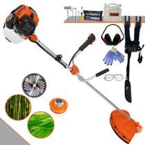Roçadeira Multifuncional Terra GR520-XP À Gasolina 2T 52cc 2,5HP de Potência 6.500rpm Podador de Grama Completo Para Todos os Tipos de Trabalho Com Lâmina 40 Dentes de Vídea + Carretel de Nylon + EPI