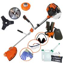Roçadeira Multifuncional Terra GR520XP À Gasolina 2T 52cc 2,5HP de Potência 6.500rpm Completo Para Todos os Tipos de Trabalho Com Carretel de Nylon + Lâmina 40 Dentes Vídea + Lâmina 3 Pontas + EPI Roçadeira Multifuncional Terra GR520XP À Gasolina 2T 52cc 2,5HP de Potência 6.500rpm Completo Para Todos os Tipos de Trabalho Com Carretel de Nylon + Lâmina 40 Dentes Vídea + Lâmina 3 Pontas + EPI