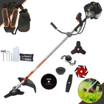 Roçadeira Multifuncional Terra GRH-430 À Gasolina 2T 43cc 1,7HP Alta Rotação Completa Com Carretel de Nylon e Lâmina 3 Pontas + Kit Extra Lâmina Facão, Lâmina 6 Pontas, Lâmina 80 Dentes e Trimmer Roçadeira Multifuncional Terra GRH-430 À Gasolina 2T 43cc 1,7HP Alta Rotação Completa Com Carretel de Nylon e Lâmina 3 Pontas + Kit Extra Lâmina Facão, Lâmina 6 Pontas, Lâmina 80 Dentes e Trimmer