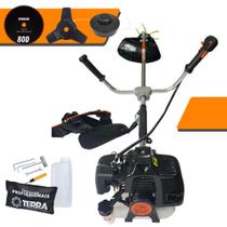Roçadeira Multifuncional Terra GRH-430 À Gasolina 43cc Motor 2T 1,7HP de Potência 6.500rpm Alta Performance e Potência Completa Com Cabeçote de Nylon + Lâmina 3 Pontas + Lâmina 80 Dentes 255mm