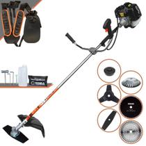Roçadeira Multifuncional Terra GRH-520 À Gasolina Motor 2T 52cc 2,5HP 6.500rpm Com Lâmina Facão + Lâmina 3 Pontas + Lâmina 40 Dentes de Vídea + Lâmina 80 Dentes + Escova de Aço Circular 38 Cerdas
