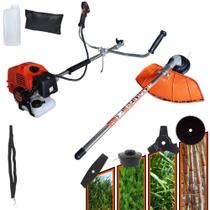 Roçadeira Multifuncional Terra GRHB430 Bi-Partida À Gasolina 43cc 2T 1,7HP de Potência Alta Rotação Multifunções Com Cabeçote de Nylon e Lâmina 2 Pontas + Lâmina 3 Pontas e Disco Circular 80 Dentes