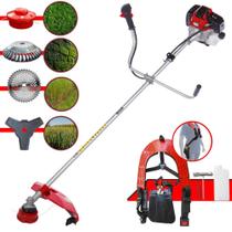 Roçadeira Multifuncional Toyama RT52L À Gasolina 2T 52cc 10.000rpm 2HP de Potência Com Carretel + Faca 3 Pontas + Faca 40 Dentes + Escova de Aço