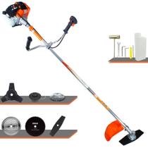 Roçadeira Multifuncional Vulcan VR430-S À Gasolina Motor 2T 43cc 1,7HP 10.000rpm Com Lâmina Facão + Lâmina 3 Pontas + Lâmina 40 Dentes de Vídea + Lâmina 80 Dentes + Escova de Aço Circular 38 Cerdas