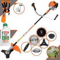 Roçadeira Multifuncional Vulcan VR520-H À Gasolina 52cc 2,5HP 10.000rpm Com Carretel de Nylon + Faca 2 Pontas + Faca 3 Pontas + Faca 40 Dentes + Faca 80 Dentes + Escova de Aço Circular + ÓLEO STIHL Roçadeira Multifuncional Vulcan VR520-H À Gasolina 52cc 2,5HP 10.000rpm Com Carretel de Nylon + Faca 2 Pontas + Faca 3 Pontas + Faca 40 Dentes + Faca 80 Dentes + Escova de Aço Circular + ÓLEO STIHL