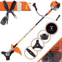 Roçadeira Multifuncional Vulcan VR520H À Gasolina 52cc Motor 2 Tempos 2,5HP de Potência 10.000rpm Roçadeira Lateral Completa Com Carretel de Nylon + Lâmina 2 Pontas + Lâmina 3 Pontas + Lâmina Circular