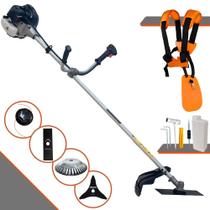 Roçadeira Multifunções Anmax CG430B À Gasolina Motor 2 Tempos 43cc 1,7HP de Potência Alta Rotação e Performance Completa Com Carretel de Nylon e Lâmina Facão + Lâmina 3 Pontas + Escova Circular de Aço