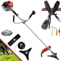 Roçadeira Multifunções Anmax CG430P-TB À Gasolina 43cc 2HP 9.000rpm Motor 2T Robusta e de Alta Performance Com Carretel e Lâmina Facão + EXTRA Lâmina 3 Pontas e Escova Circular Rotativa 38 Cerdas