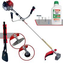 Roçadeira Multifunções Kawashima BCJ431-L À Gasolina 43cc Motor 2 Tempos 1,7HP de Potência 10.000rpm Alta Performance e Potência Completa Com Cabeçote de Nylon + Lâmina 2 Pontas + ÓLEO STIHL 8017