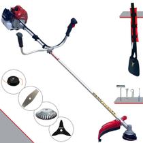 Roçadeira Multifunções Kawashima BCJ431L À Gasolina 2 Tempos 43cc 1,7HP de Potência Alta Rotação e Performance Completa Com Carretel de Nylon e Lâmina Facão + Lâmina 3 Pontas + Escova Circular de Aço Roçadeira Multifunções Kawashima BCJ431L À Gasolina 2 Tempos 43cc 1,7HP de Potência Alta Rotação e Performance Completa Com Carretel de Nylon e Lâmina Facão + Lâmina 3 Pontas + Escova Circular de Aço