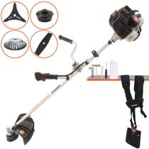 Roçadeira Multifunções Kawashima KW43-LE À Gasolina 43cc 1,7HP 10.000rpm Completa Com 4 Opções de Cortes Carretel Nylon, Faca 2 Pontas, Faca 3 Pontas e Escova de Aço Para Pavers, Concreto e Calçadas
