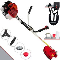 Roçadeira Multifunções Kawashima KW52-L À Gasolina 52cc 2,5HP 10.000rpm Completa Com 4 Opções de Cortes Carretel Nylon, Faca 2 Pontas, Faca 3 Pontas e Escova de Aço Para Pavers, Concreto e Calçadas Roçadeira Multifunções Kawashima KW52-L À Gasolina 52cc 2,5HP 10.000rpm Completa Com 4 Opções de Cortes Carretel Nylon, Faca 2 Pontas, Faca 3 Pontas e Escova de Aço Para Pavers, Concreto e Calçadas
