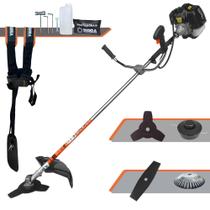 Roçadeira Multifunções Terra GRH430 À Gasolina 2 Tempos 43cc 1,7HP de Potência Alta Rotação e Performance Completa Com Carretel de Nylon e Lâmina 3 Pontas + Lâmina 2 Pontas + Escova Circular de Aço