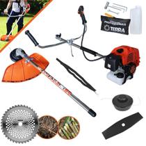 Roçadeira Multifunções Terra GRHB-430 Bipartida À Gasolina 2T 43cc 1,7HP de Alta Rotação e Performance Máquina de Corta Grama Com 3 Opções de Cortes Cabeçote de Nylon + Lâmina Facão + Lâmina 40 Dentes Roçadeira Multifunções Terra GRHB-430 Bipartida À Gasolina 2T 43cc 1,7HP de Alta Rotação e Performance Máquina de Corta Grama Com 3 Opções de Cortes Cabeçote de Nylon + Lâmina Facão + Lâmina 40 Dentes