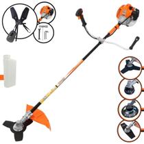 Roçadeira Multifunções Vulcan VR520-H À Gasolina 52cc 2,5HP 10.000rpm Completa Com 4 Opções de Cortes Carretel de Nylon, Faca 2 Pontas, Faca 3 Pontas e Escova de Aço Para Pavers, Concreto e Calçadas