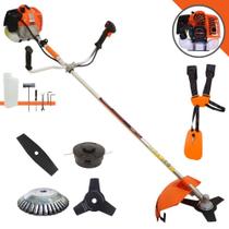 Roçadeira Multifunções Vulcan VR620-H À Gasolina 62cc 3HP 12.500rpm Completa Com 4 Opções de Cortes Carretel de Nylon, Faca 2 Pontas, Faca 3 Pontas e Escova de Aço Para Pavers, Concreto e Calçadas
