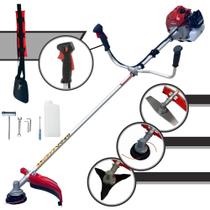 Roçadeira Podador de Grama À Gasolina Multifunções Kawashima BCJ521L 52cc 2,5HP Alta Rotação e Potência Completo Para Todos os Tipos de Trabalho Com Carretel de Nylon + Faca 2 Pontas + Faca 3 Pontas Roçadeira Podador de Grama À Gasolina Multifunções Kawashima BCJ521L 52cc 2,5HP Alta Rotação e Potência Completo Para Todos os Tipos de Trabalho Com Carretel de Nylon + Faca 2 Pontas + Faca 3 Pontas