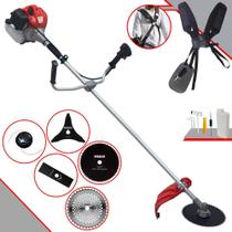Roçadeira Podador de Grama Anmax CG520-P À Gasolina 2T 52cc 2,2HP 10.000rpm Profissional Completa 5 Em 1 C/ Carretel de Nylon + Lâmina Facão + Lâmina 3 Pontas + Disco 40 Dentes Vídea + Disco 80 Dentes