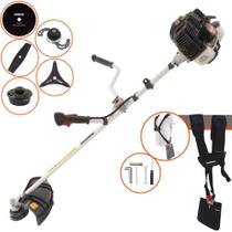 Roçadeira Podador de Grama Multifuncional Kawashima KW52LE À Gasolina 2T 52cc 2,5HP 10.000rpm Completa Com 5 Opções de Cortes Carretel Nylon, Faca 2 Pontas, Faca 3 Pontas, Faca 80 Dentes e Trimmer