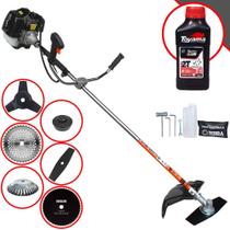 Roçadeira Podador de Grama Terra GRH-520 À Gasolina 52cc 2,5HP 6 Em 1 Com Carretel Nylon e Lâmina Facão + EXTRA Faca 3 Pontas, Faca 40 Dentes, Faca 80 Dentes, Escova de Aço 38 Cerdas + ÓLEO TOYAMA 2T Roçadeira Podador de Grama Terra GRH-520 À Gasolina 52cc 2,5HP 6 Em 1 Com Carretel Nylon e Lâmina Facão + EXTRA Faca 3 Pontas, Faca 40 Dentes, Faca 80 Dentes, Escova de Aço 38 Cerdas + ÓLEO TOYAMA 2T