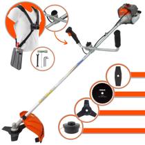 Roçadeira Podador de Grama Vulcan VR330-P À Gasolina Motor 2 Tempos 33cc 1,2HP de Potência Alta Rotação e Performance Completa Com Carretel Nylon e Lâmina 3 Pontas + Lâmina 2 Pontas + Disco 80 Dentes Roçadeira Podador de Grama Vulcan VR330-P À Gasolina Motor 2 Tempos 33cc 1,2HP de Potência Alta Rotação e Performance Completa Com Carretel Nylon e Lâmina 3 Pontas + Lâmina 2 Pontas + Disco 80 Dentes