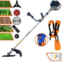 Roçadeira Profissional À Gasolina Anmax CG430B 43cc 1,7HP 12000rpm Para Todos os Tipos de Trabalhos Com Carretel de Nylon + Lâmina Facão + Lâmina 3 Pontas + Lâmina 6 Pontas + Lâmina 40 Dentes de Vídea