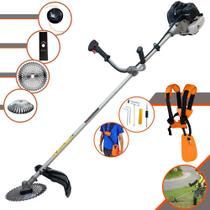 Roçadeira Profissional À Gasolina Anmax CG430B 43cc 1,7HP de Potência Alta Rotação e Performance Completa Multifunções Com Carretel de Nylon + Lâmina Facão + Lâmina 40 Destes Vídea + Escova de Aço Roçadeira Profissional À Gasolina Anmax CG430B 43cc 1,7HP de Potência Alta Rotação e Performance Completa Multifunções Com Carretel de Nylon + Lâmina Facão + Lâmina 40 Destes Vídea + Escova de Aço