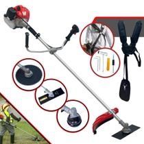 Roçadeira Profissional À Gasolina Anmax CG520P TB 52cc 2,2HP 2T Alta Rotação e Performance Robusta e Com 3 Opções de Cortes, Lâmina Facão 2 Pontas + Lâmina Circular 80 Dentes + Carretel de Nylon