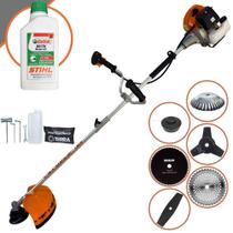 Roçadeira Profissional À Gasolina GRHB430 Bipartida Terra 43cc 1,7HP de Potência Alta Rotação e Performance Máquina de Cortar Grama Multifuncional Completo Com 6 Opções de Cortes + ÓLEO STIHL 2 TEMPOS