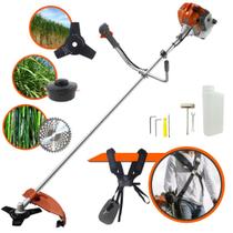 Roçadeira Profissional Á Gasolina Tekna RL520ACN TK 52cc 2T 2HP Multifuncional 3 em 1 Com Opções de Corte Faca 3 Pontas, Disco 40 Dentes e Carretel Fio Nylon