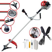 Roçadeira Profissional Anmax CG430-P À Gasolina 2T 43cc 2HP de Potência 9.000rpm Robusta e Ergonômica Completa Com Carretel de Nylon, Faca 2 Pontas, Faca 3 Pontas e Faca Circular 40 Dentes Vídea