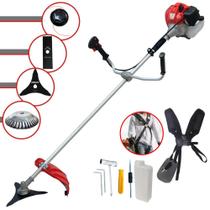 Roçadeira Profissional Anmax CG430-PTB À Gasolina 43cc 2HP 9.000rpm Com 4 Opções de Cortes, Carretel de Nylon, Lâmina 2 Pontas, Lâmina 3 Pontas e Escova de Aço Rotativa 38 Cerdas