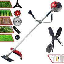 Roçadeira Profissional Anmax CG520-P À Gasolina Motor 2T 52cc 2,2HP 10.000rpm Completa Com 5 Opções de Cortes Carretel Nylon, Faca 2 Pontas, Faca 3 Pontas, Faca 6 Pontas e Faca 40 Dentes de Vídea