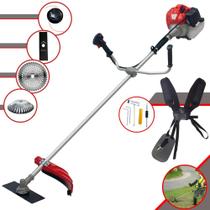 Roçadeira Profissional Anmax CG520P-TB À Gasolina Motor 2 Tempos 52cc 2,2HP 10.000rpm Completa Para Todos os Tipos de Trabalho Com Lâmina Facão + Lâmina 40 Dentes + Escova de Aço Circular + Carretel